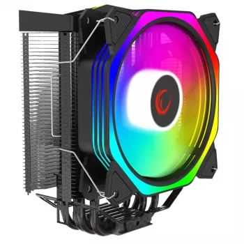 Rampage Octagon C50 CPU-luchtkoeler, 120mm PWM-ventilator, 1800 RPM, ARGB, Intel LGA 1700/1200/115X, AMD AM5/AM4/AM3+, 4 heat pipes, tot 180W TDP