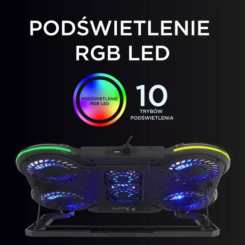 Rampage PROTE R6 Laptopkoelstandaard, 10-17 inch, RGB