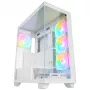 Rampage Hydra V1 mid tower pc-behuizing, wit, 4x 120mm ARGB-ventilatoren, USB-C/USB-A, ARGB-hub, gehard glas