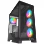 Rampage Hydra V2 mid tower pc-behuizing met 4x 120mm ARGB-ventilatoren, gehard glas, zwart