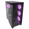 Rampage Hydra V2 mid tower pc-behuizing met 4x 120mm ARGB-ventilatoren, gehard glas, zwart