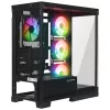 Rampage Hydra V2 mid tower pc-behuizing met 4x 120mm ARGB-ventilatoren, gehard glas, zwart