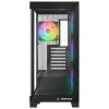 Rampage Hydra V2 mid tower pc-behuizing met 4x 120mm ARGB-ventilatoren, gehard glas, zwart