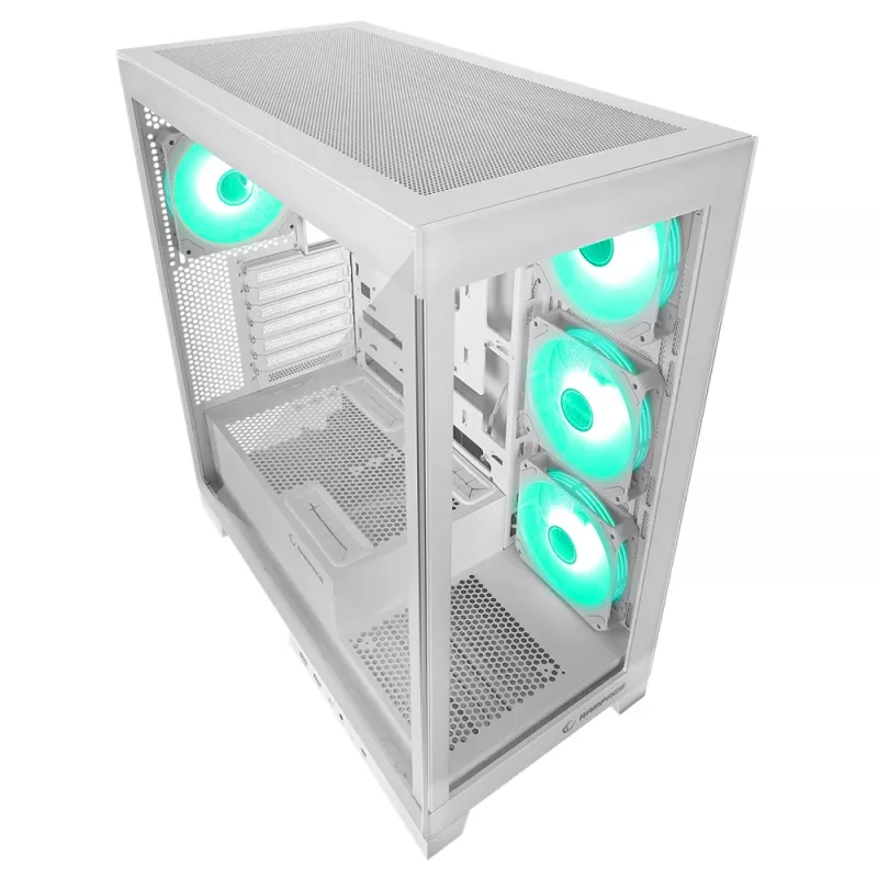 Rampage Hydra V2 mid tower pc-behuizing wit met 4x 120mm ARGB-ventilatoren en gehard glas