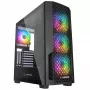 Rampage Shelob mid tower pc-behuizing, 4x ARGB-ventilatoren, gehard glas, zwart