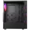 Rampage PLAID V1 mid tower pc-behuizing met gehard glasvenster, 4x 120mm RGB-ventilatoren, zwart