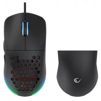 Rampage BLINK bekabelde USB gaming-muis, 12800 DPI, RGB, optische sensor, zwart