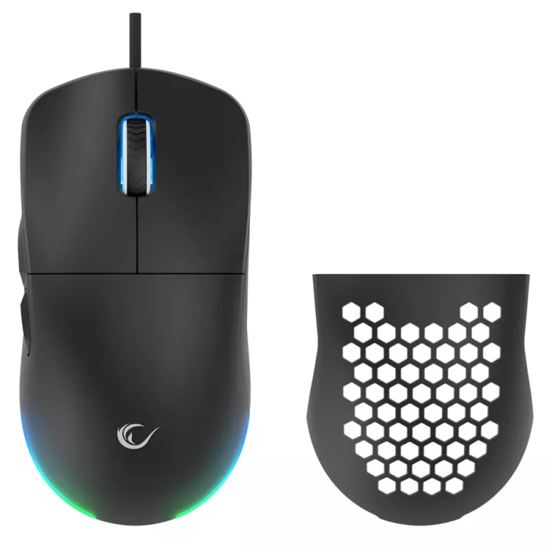 Rampage BLINK bekabelde USB gaming-muis, 12800 DPI, RGB, optische sensor, zwart