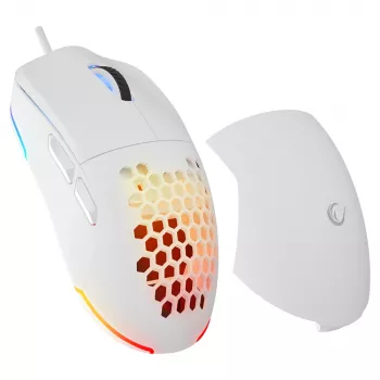 Rampage BLINK bedrade gaming-muis, 12800 DPI, RGB, optische sensor, wit