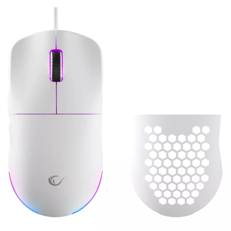 Rampage BLINK bedrade gaming-muis, 12800 DPI, RGB, optische sensor, wit