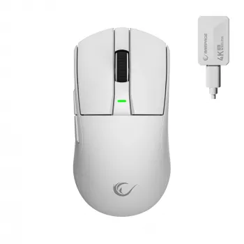 Rampage Zenith Pro draadloze gaming-muis 26000 DPI wit + 4KHz-ontvanger PAW3395 BT 5.2