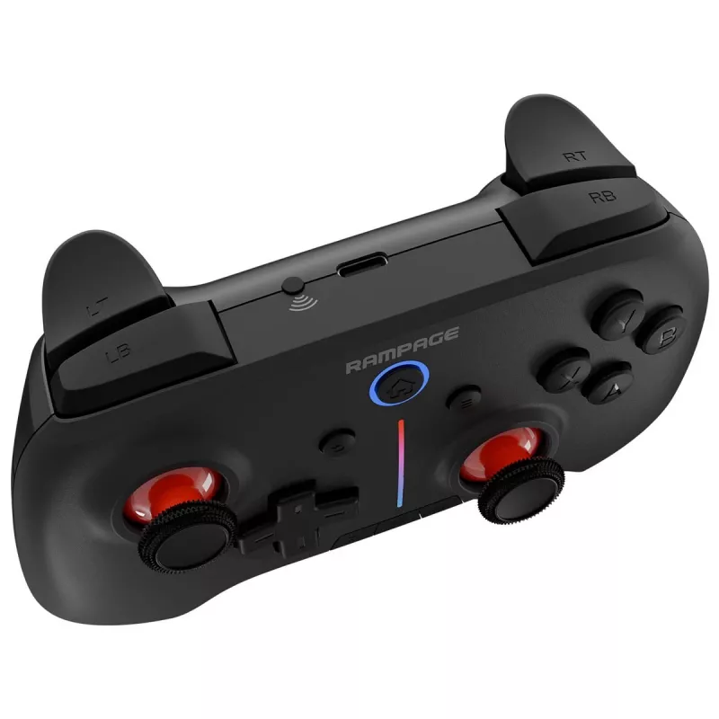 Rampage Hydra Pro Pad draadloze RGB 2.4G Hall Effect-controller met magnetische triggers, zwart