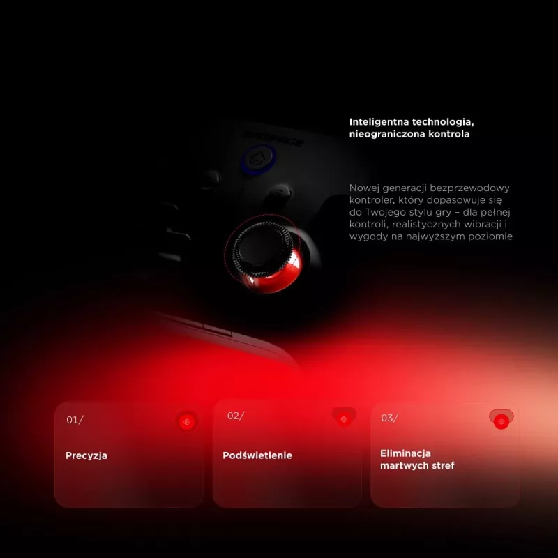 Rampage Hydra Pro Pad draadloze RGB 2.4G Hall Effect-controller met magnetische triggers, zwart
