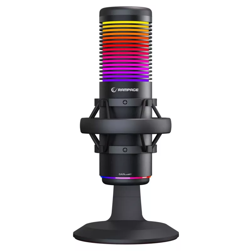 Rampage Bemol RGB USB-C gamingmicrofoon, zwart