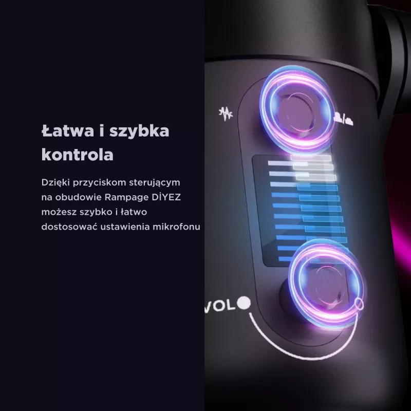 Rampage Diyez RGB USB-C gamingmicrofoon, zwart