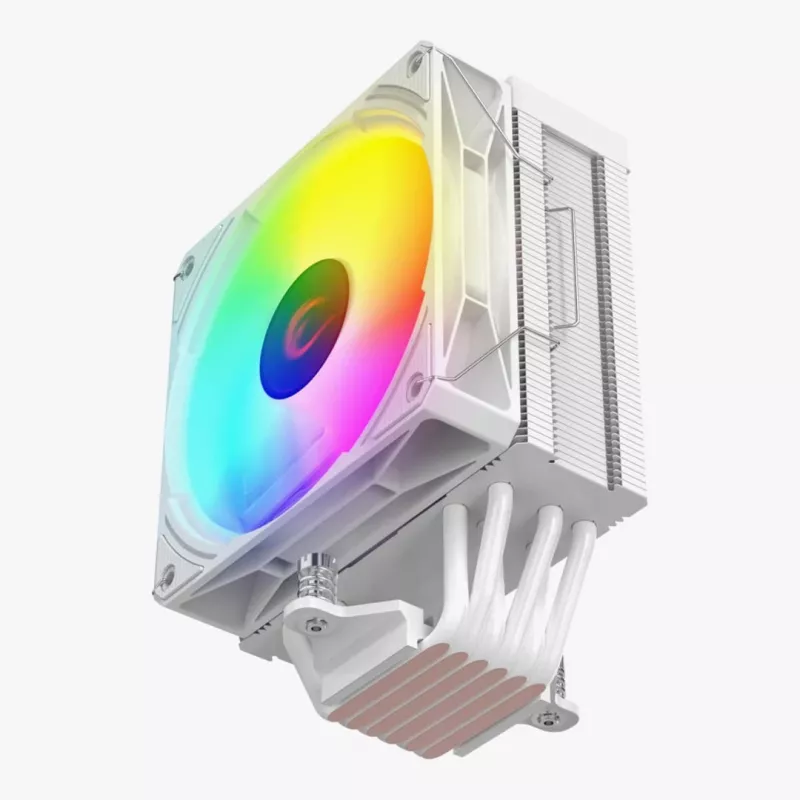 Rampage Octagon C70 CPU-koeler met LCD, 120 mm ARGB-ventilator, AM5/LGA1700, wit