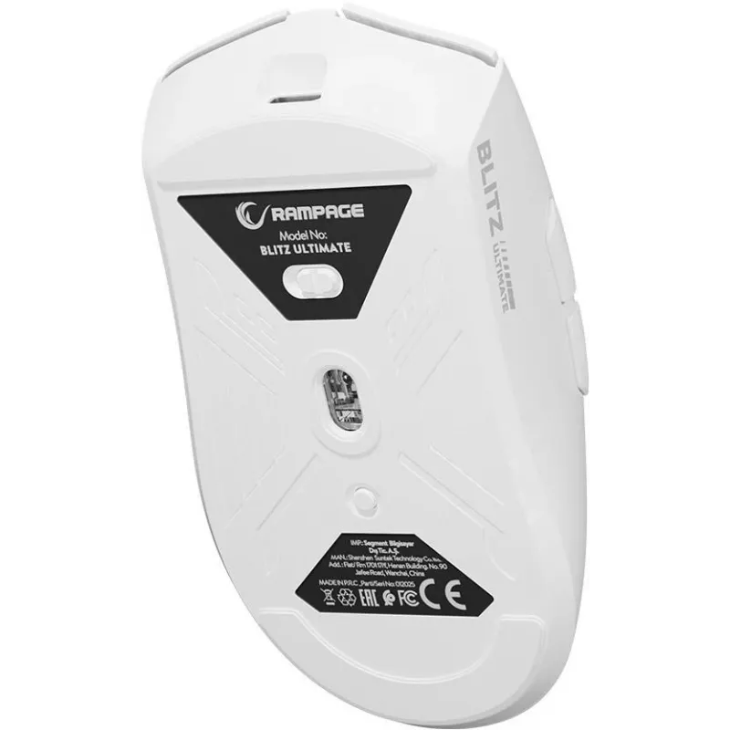 Rampage BLITZ ULTIMATE draadloze optische 8K 30000DPI PAW3950 witte gaming-muis