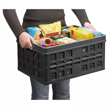 Helit opvouwbare box Square H6180295 46L opvouwbare opbergbox grijs/zwart