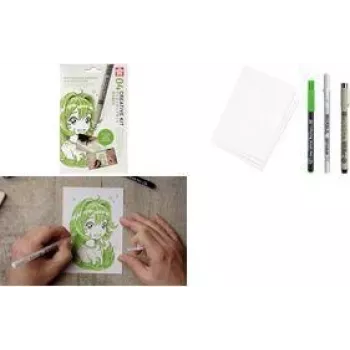 Sakura Manga tekenpen set zwart 6-delig