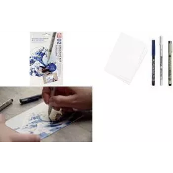 Sakura The Great Wave art pen set zwart 1 set