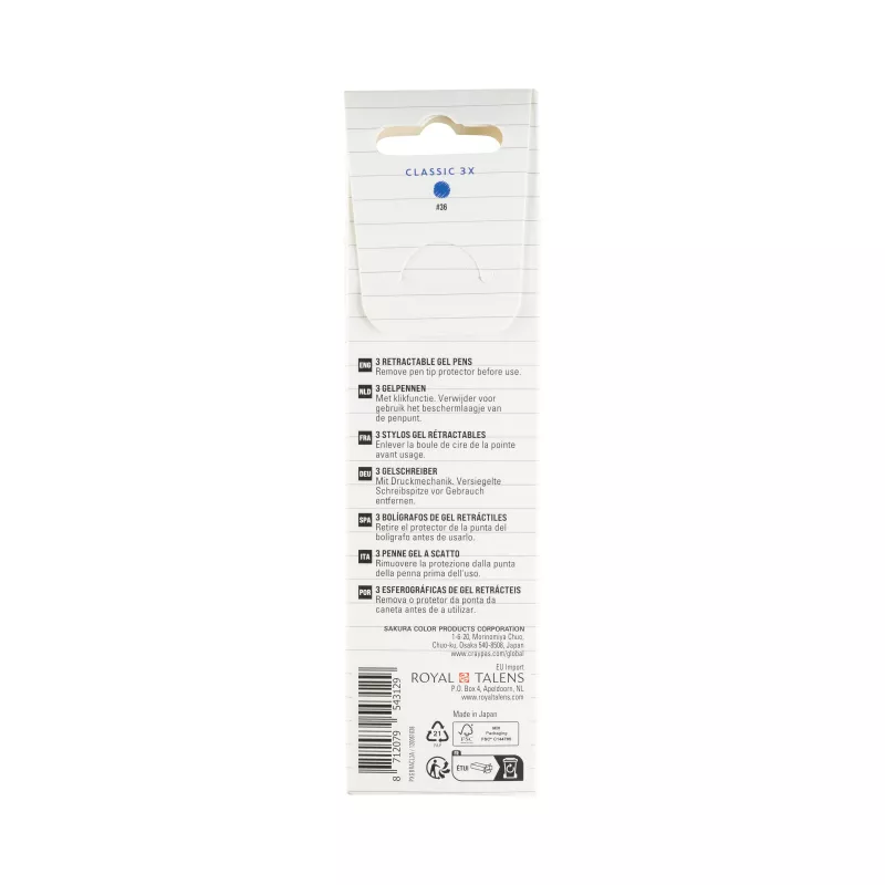 Sakura Gelly Roll Retractable Classic gelpen transparant 0,4 mm blauwe inkt