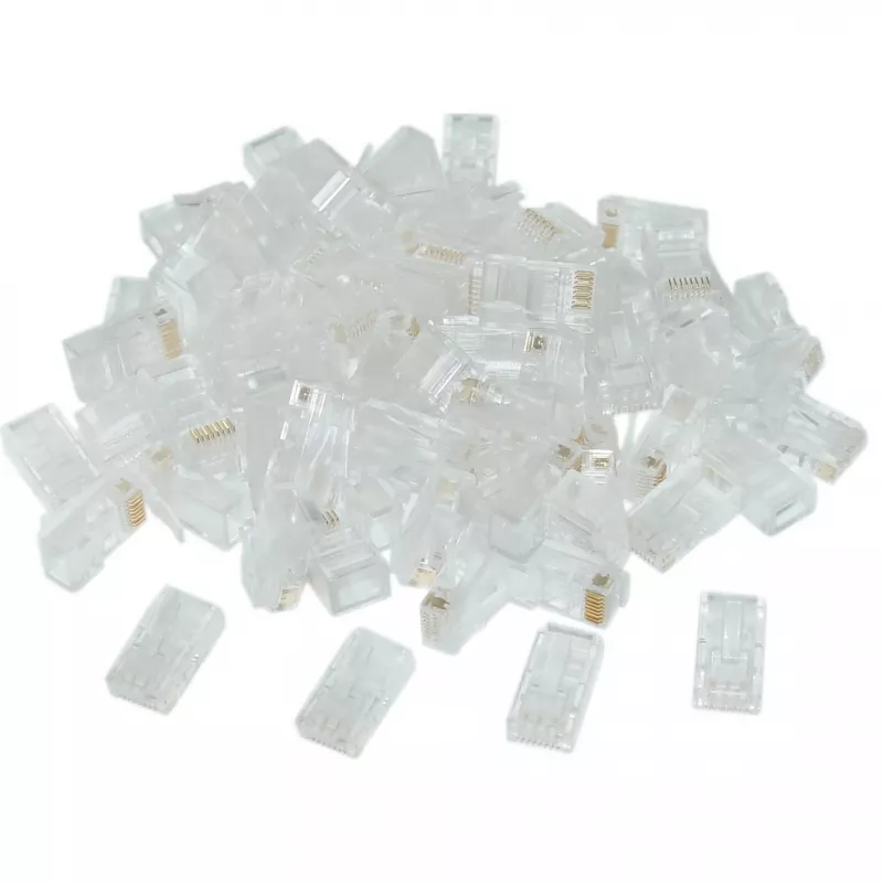 Gembird LC-8P8C-002/50 RJ-45 modulaire stekker, transparant, verguld, 50-pack