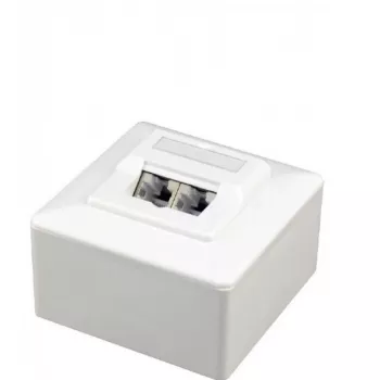 Gembird Cablexpert MWS-2S6-01 stopcontact met RJ45 Cat.6 inbouwafdekking wit