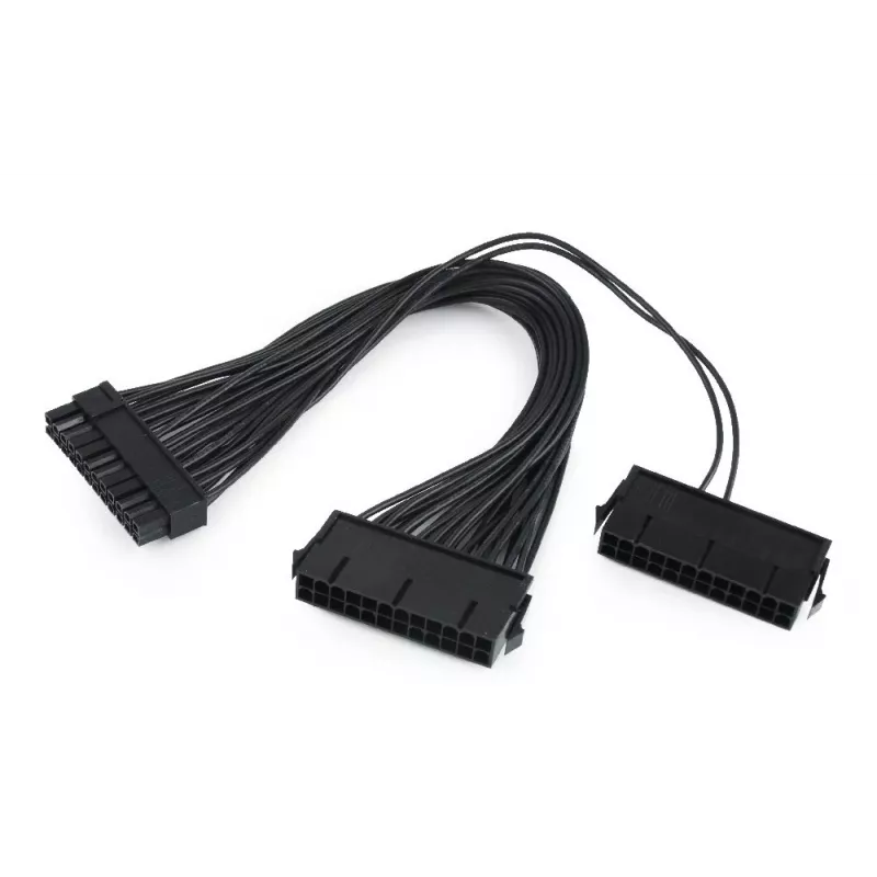 GEMBIRD CC-PSU24-01 24-pins ATX stroomverlengkabel, male naar female, 30 cm, zwart