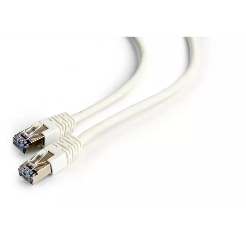 Gembird Cablexpert FTP Cat.6 patchkabel, RJ45 stekker – RJ45 stekker, folieafgeschermd, 0,5 m, wit (PP6-0.5M/W)