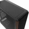 GEMBIRD CCC-FC-WOOD mid tower computerbehuizing, zwart met houtaccent, zijpaneel van gehard glas