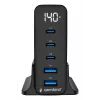 GEMBIRD TA-UC-2A3C-PD140-01-BK GaN 5-poorts USB-C & USB-A snellader, 140 W, zwart