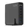 Gembird TA-UC-2A4C-PD240-01-BK 6-poorts USB-lader 240W GaN zwart