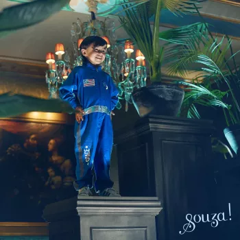 Souza! Astronaut Andre verkleedkostuum blauw 5-7 jaar