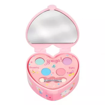 Souza hartvormige speeldoos / sieradendoos - roze - fee/ballerina motief - opwindmechanisme - It's a Small World