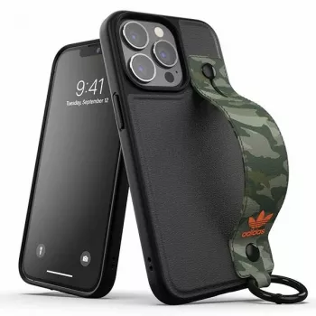 Adidas OR Hand Strap Case voor iPhone 13 Pro/13 6,1 inch zwart-groen