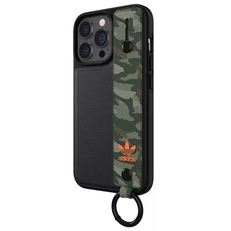 Adidas OR Hand Strap Case voor iPhone 13 Pro/13 6,1 inch zwart-groen