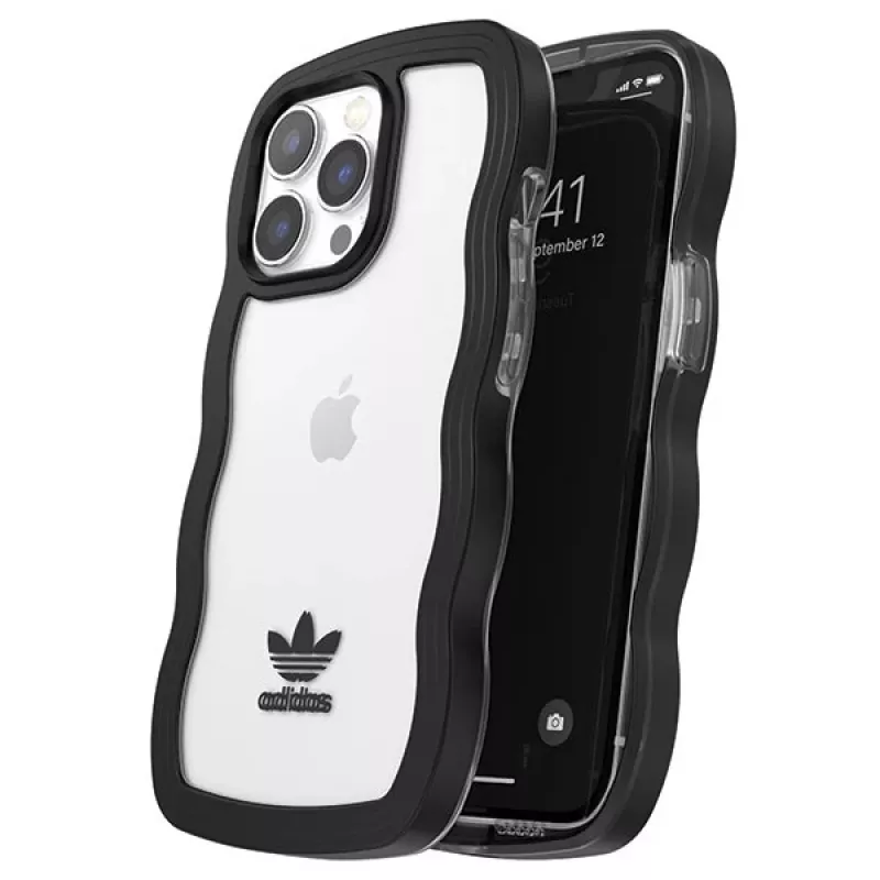 Adidas OR Wavy Case voor iPhone 13 Pro / iPhone 13 6,1 inch zwart transparant