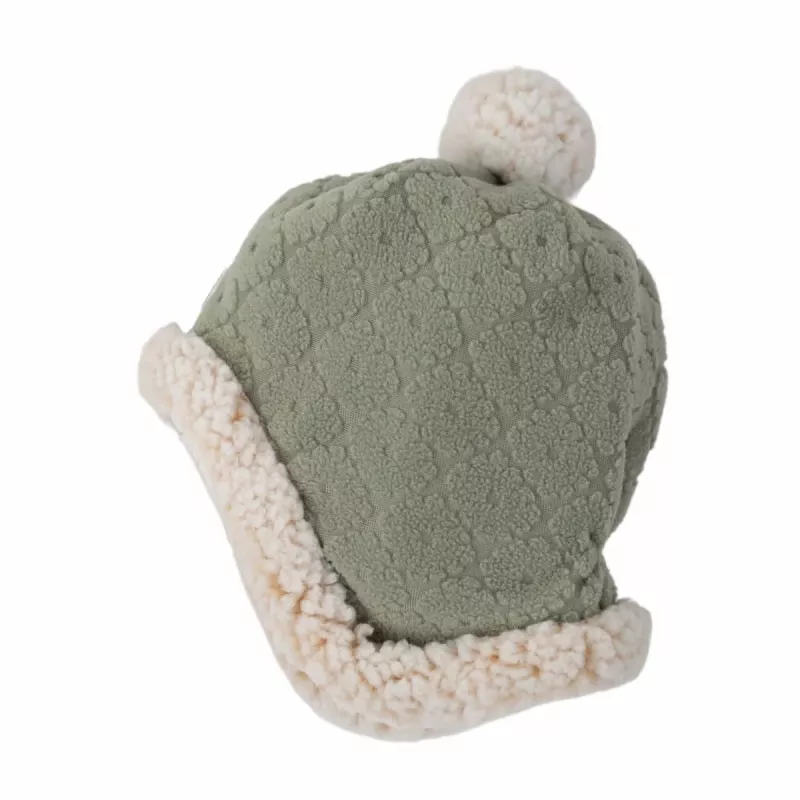Lodger dubbellaagse winter fleece muts Elm Sage Green 1-2 jaar