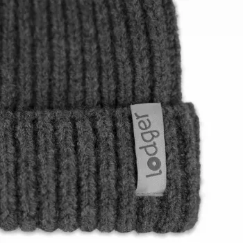 Lodger babymuts van 100% merinowol Graphite Pigeon 6-12 mnd
