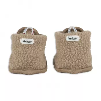 Lodger teddy fleece beige babyslofjes 3-6 maanden