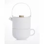 Bredemeijer Umea Tea-for-One Set Wit met bamboedeksel