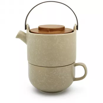 Bredemeijer Tea-for-One Umea beige / acacia deksel 142024