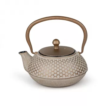 Bredemeijer Jiangxi 0,7L Gietijzeren Theepot Beige met RVS Theezeef 153203