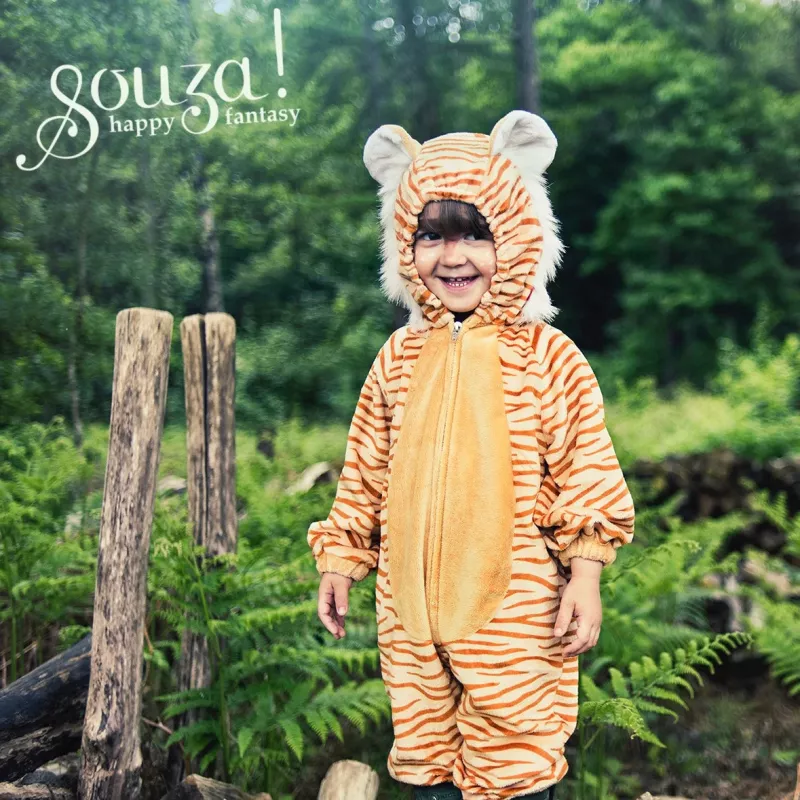 Souza! kigurumi kostuum jumpsuit Timmy de Tijger voor kinderen, 6 jaar (100799)