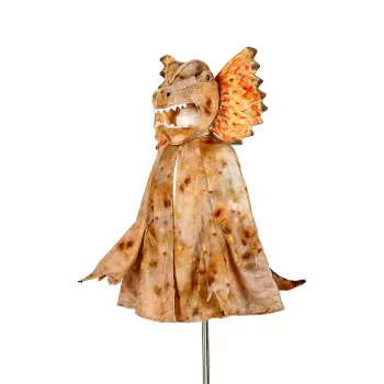Souza! Dilophosaurus dinosaurus cape-kostuum met capuchonmasker voor kinderen 4-7 jaar