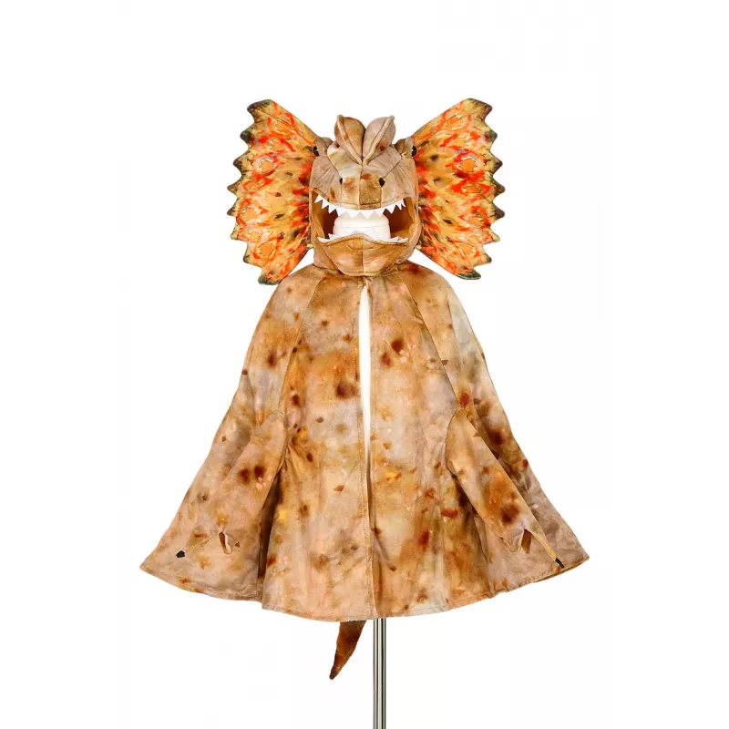 Souza! Dilophosaurus dinosaurus cape-kostuum met capuchonmasker voor kinderen 4-7 jaar