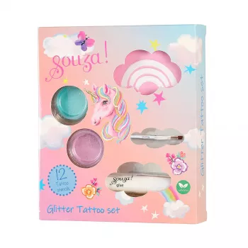 Souza! Unicorn glitter tijdelijke tattoos 12 stuks