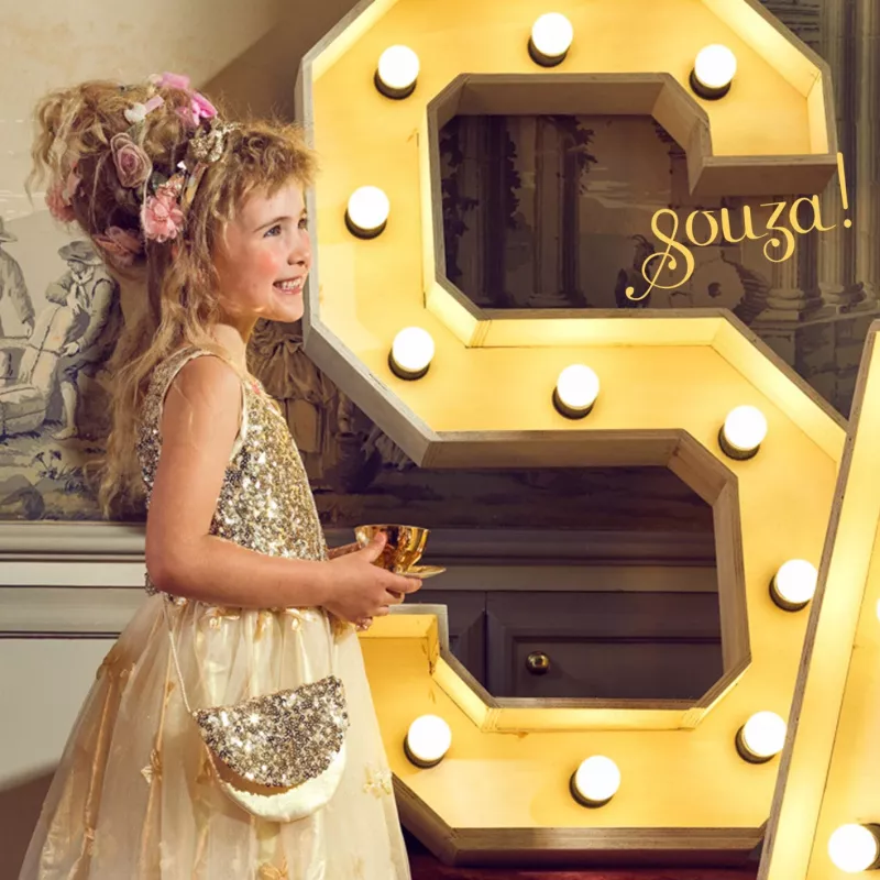 Souza! Angelique gouden schoudertas met pailletten voor kinderen