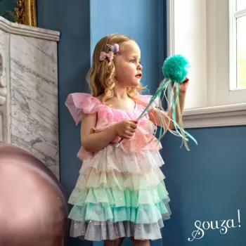 Souza! Fenne regenboog prinses tulejurk kostuum voor meisjes 3-4 jaar
