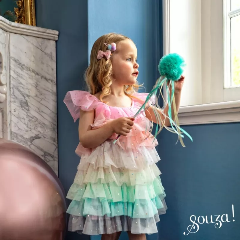 Souza! Fenne regenboog prinses tulejurk kostuum voor meisjes 3-4 jaar
